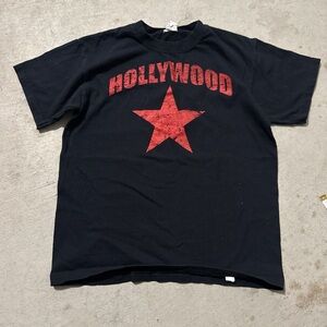 Hollywood Star Graphic Tee - Black and Red